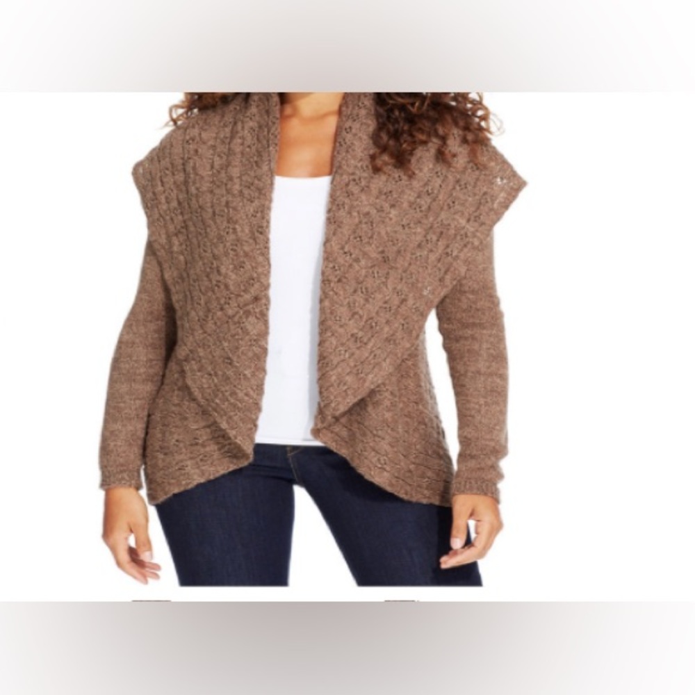Luxsoft Long Sleeve Open Front Knit Cardigan, XS